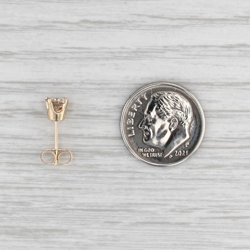 Single Stud Earring 0.36ct Round Diamond Solitaire 14k Yellow Gold