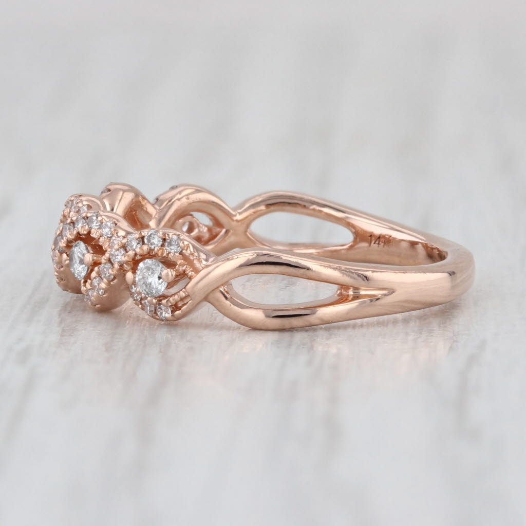 0.33ctw Diamond Stackable Ring 14k Rose Gold Size 6 Wedding Band