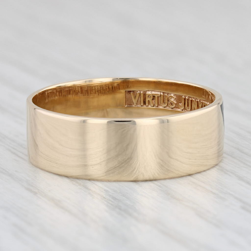 Light Gray 14th Degree Yod Ring 10k Gold Scottish Rite Masonic Band Size 11