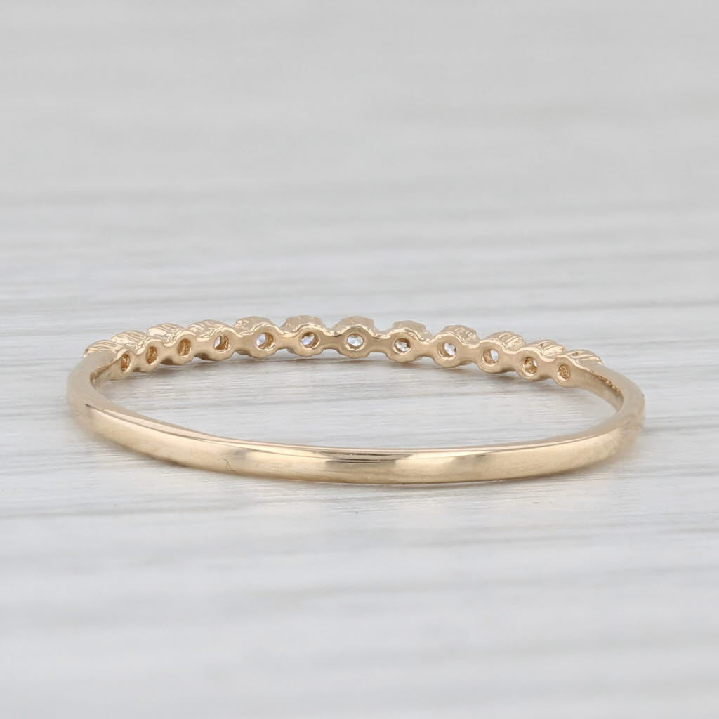 Light Gray Cubic Zirconia Stackable Ring 14k Yellow Gold Size 6 Wedding Band