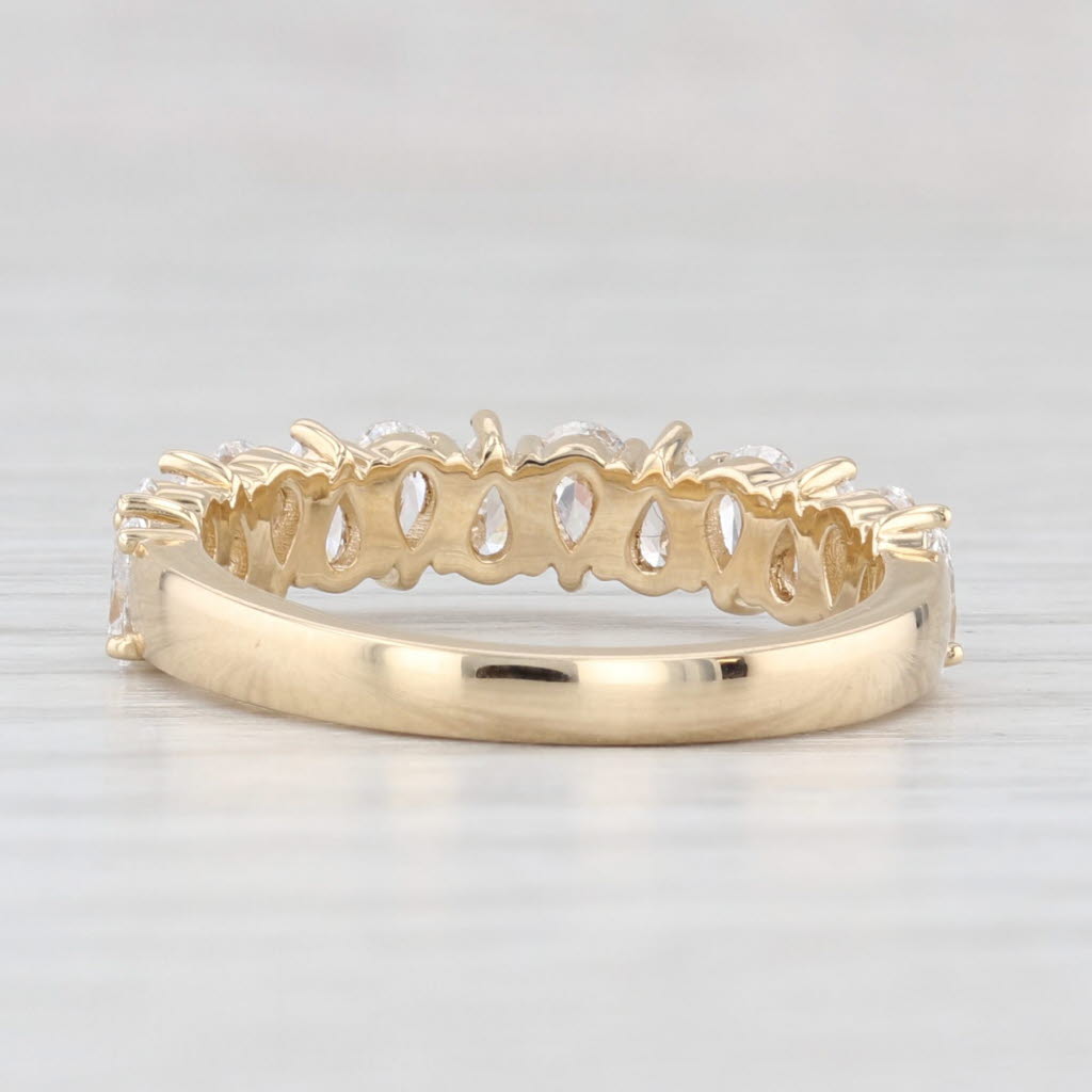 New 1.31ctw Lab Grown Pear Diamond Ring Wedding Stackable Band 14k Gold Size 6.5