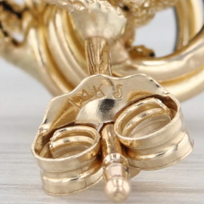 Love Knot Stud Earrings 14k Yellow Gold Studs