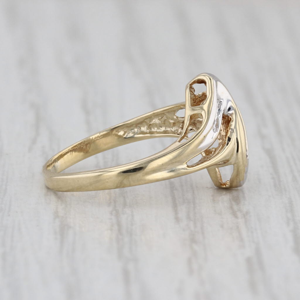 Diamond Bypass Ring 10k Yellow Gold Size 5.5