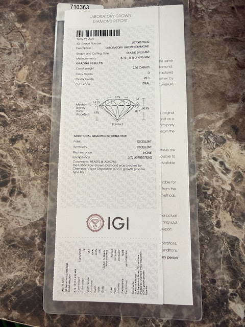 New IGI 4.02ctw Lab Grown Round Diamond Stud Earrings 14k Gold Solitaire Studs