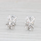 New 2.08ctw Lab Created Diamond Stud Earrings 14k White Gold Round Solitaires