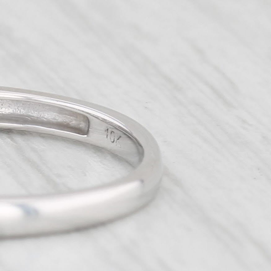 Light Gray 0.15ctw Diamond Wedding Band 10k White Gold Size 7 Stackable Ring