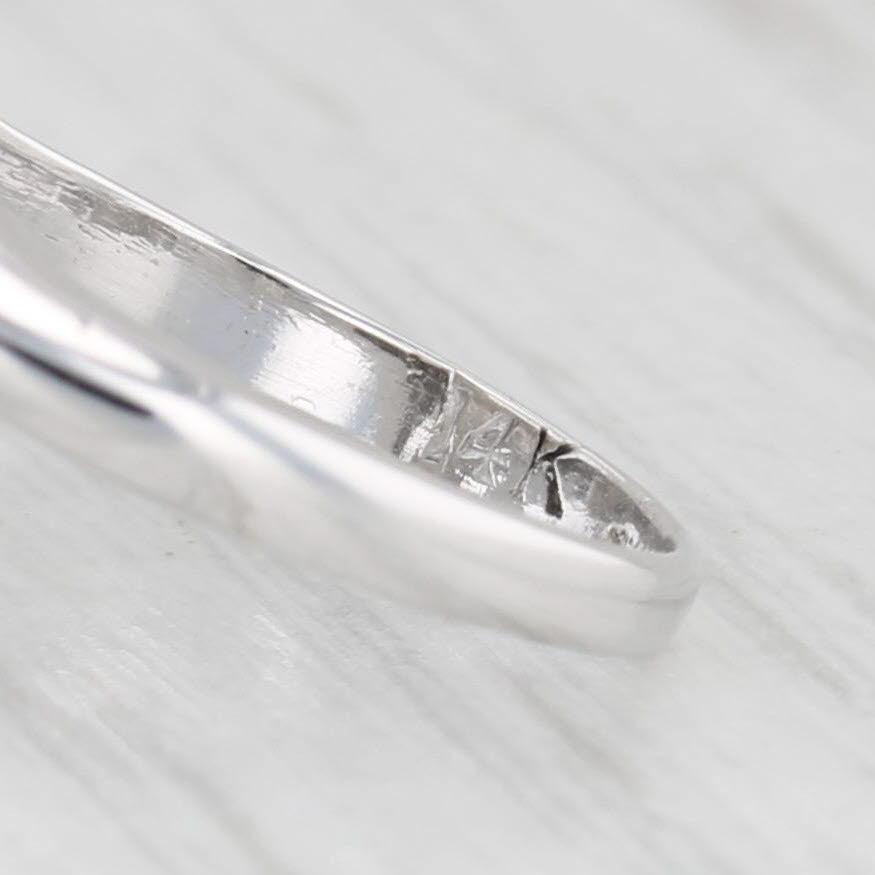 Light Gray Vintage Diamond Ring 14k White Gold Ornate Openwork Size 2.5