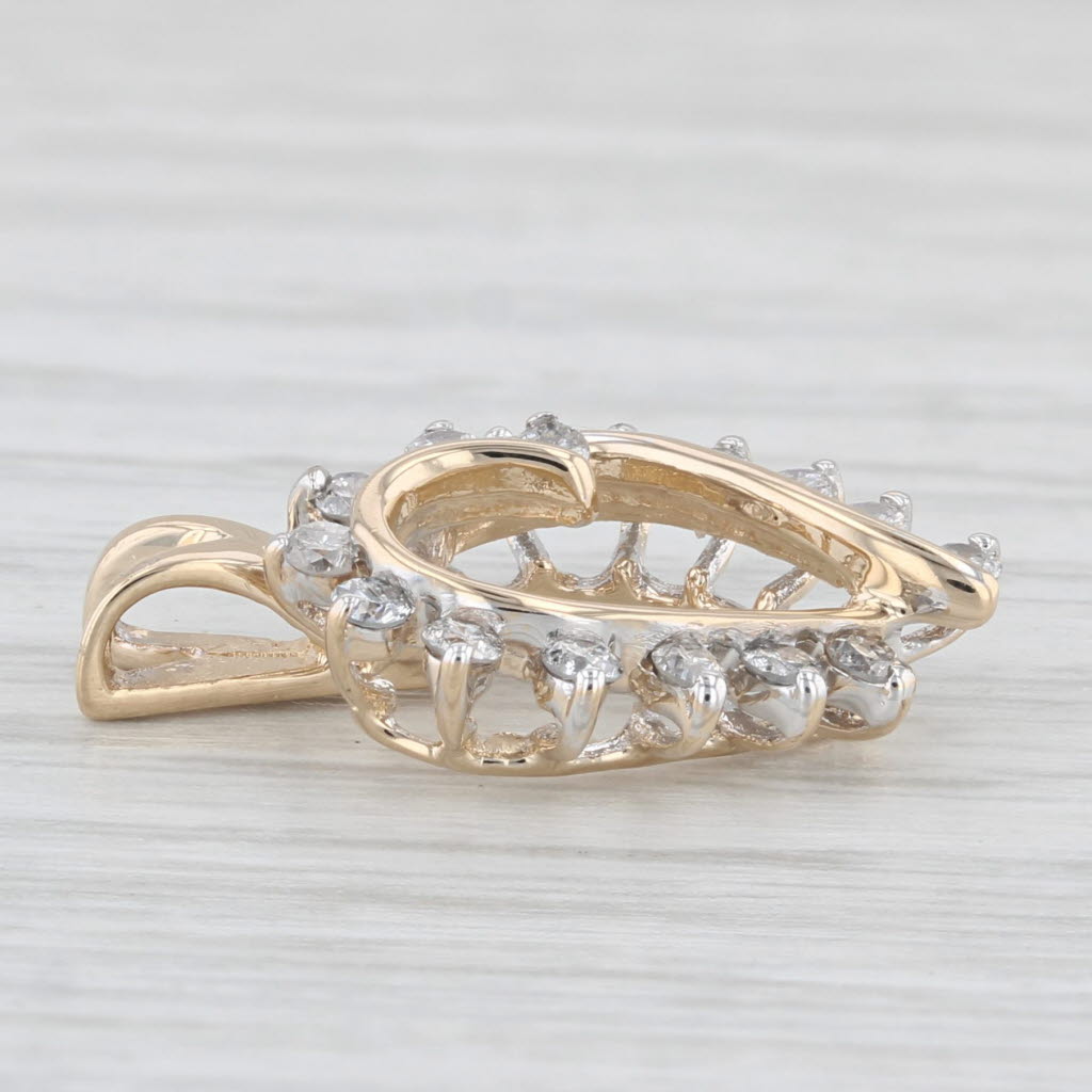 Light Gray 0.36ctw Diamond Open Heart Pendant 14k Yellow Gold