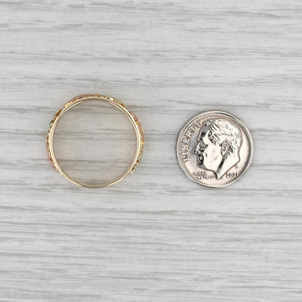 Black Hills Gold Leaf Ring 10k 12k Yellow Rose Green Mount Rushmore Size 9 Band