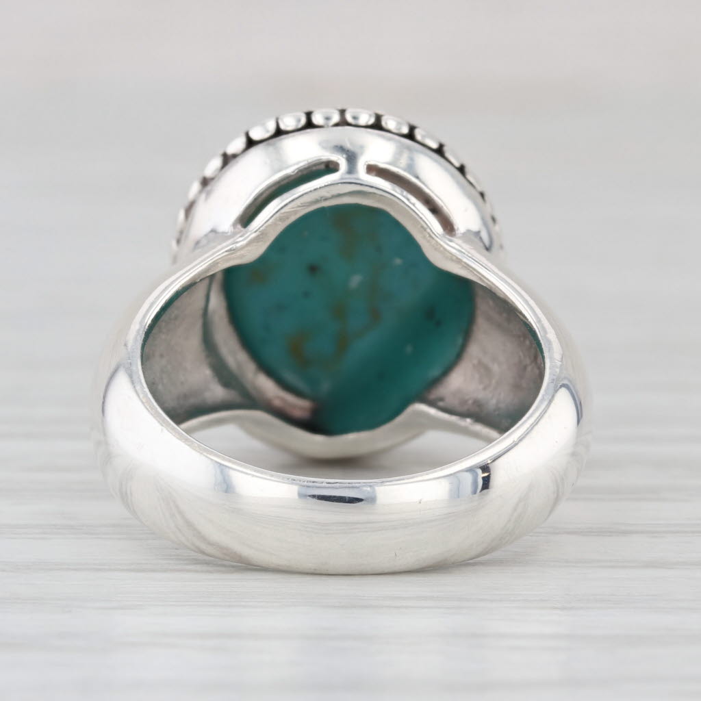 Thae Imitation Turquoise Cabochon Ring Sterling Silver Size 6.5-6.75