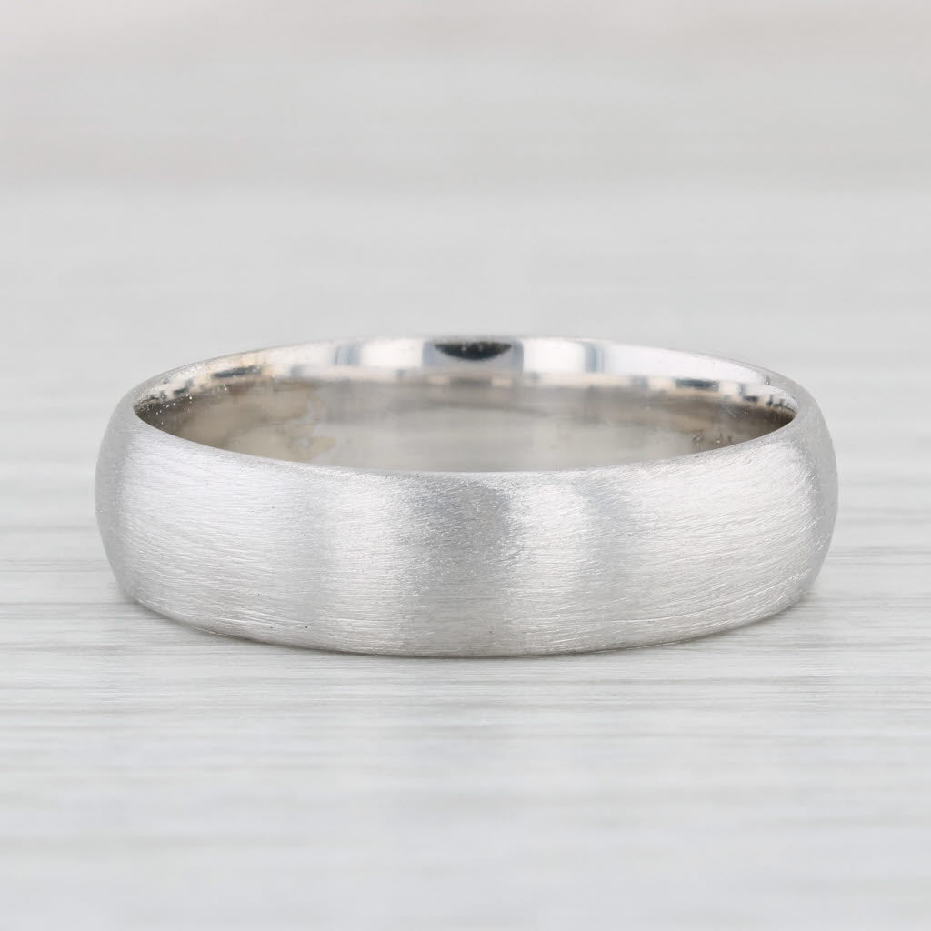 Light Gray Brushed Gold Wedding Band 14k White Gold Men's Size 12-12.25 Ring