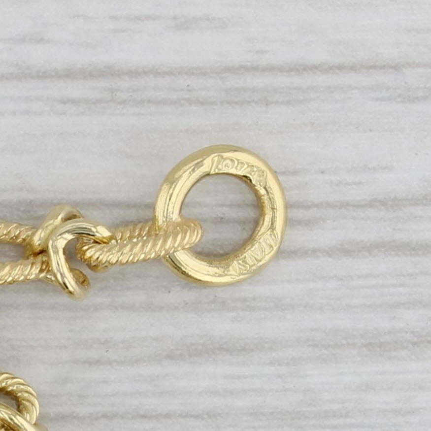 Gray Rope Chain Bracelet 14k Yellow Gold 7" 3.1mm