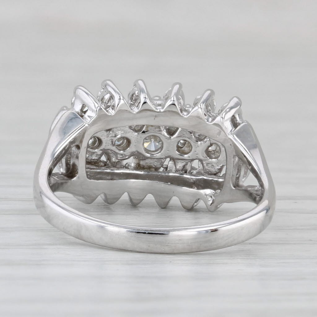 Gray 0.36ctw Diamond Cluster Ring 14k White Gold Size 6