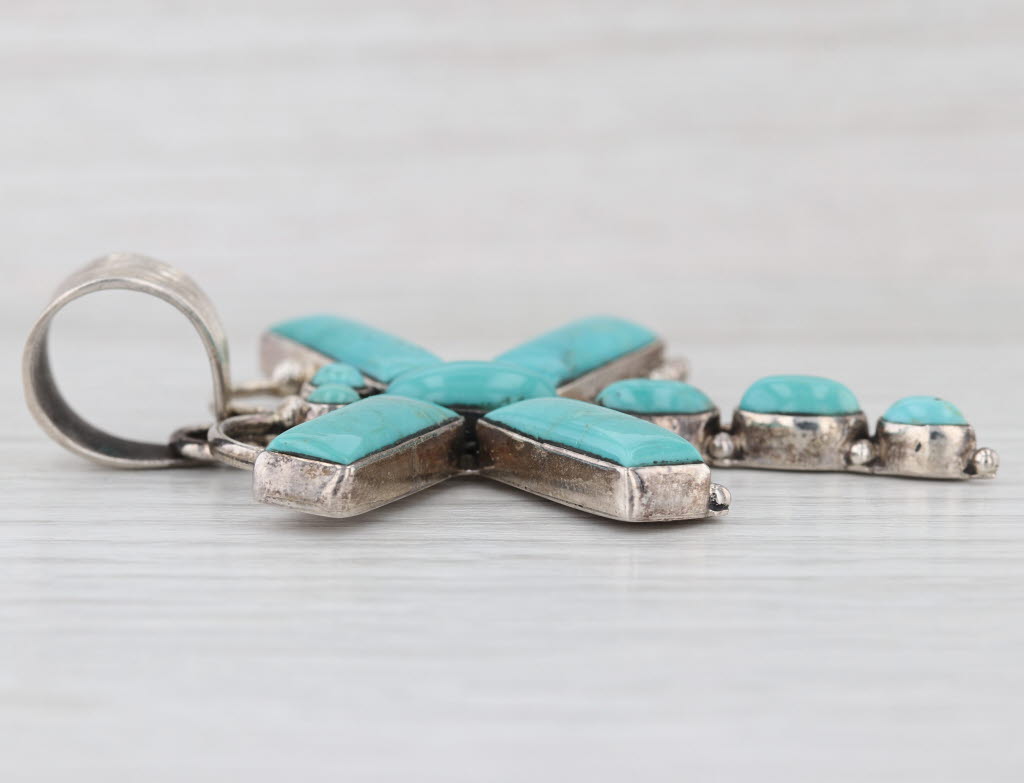 Dan Dodson Southwestern Dragonfly Pendant Sterling Silver Turquoise Statement