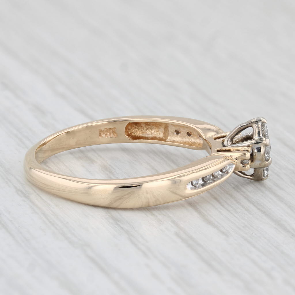 Light Gray 0.27ctw Marquise Diamond Engagement Ring 14k Yellow Gold Size 10.25