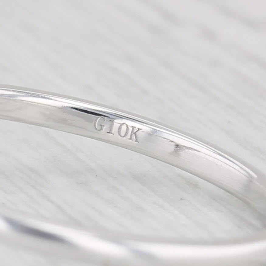 Light Gray 0.11ctw Moissanite Contoured V Wedding Band Ring 10k White Gold Stackable
