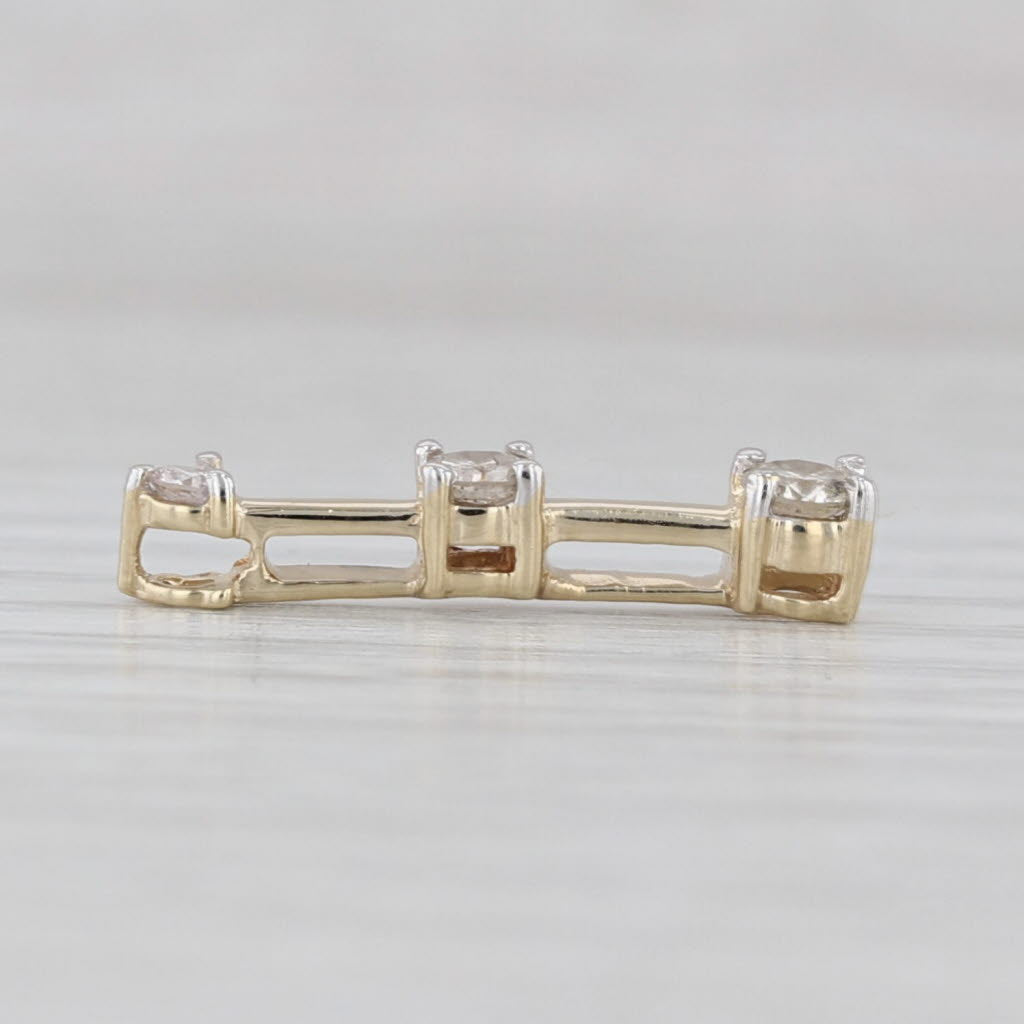 0.22ctw Diamond 3-Stone Journey Pendant 10k Yellow Gold