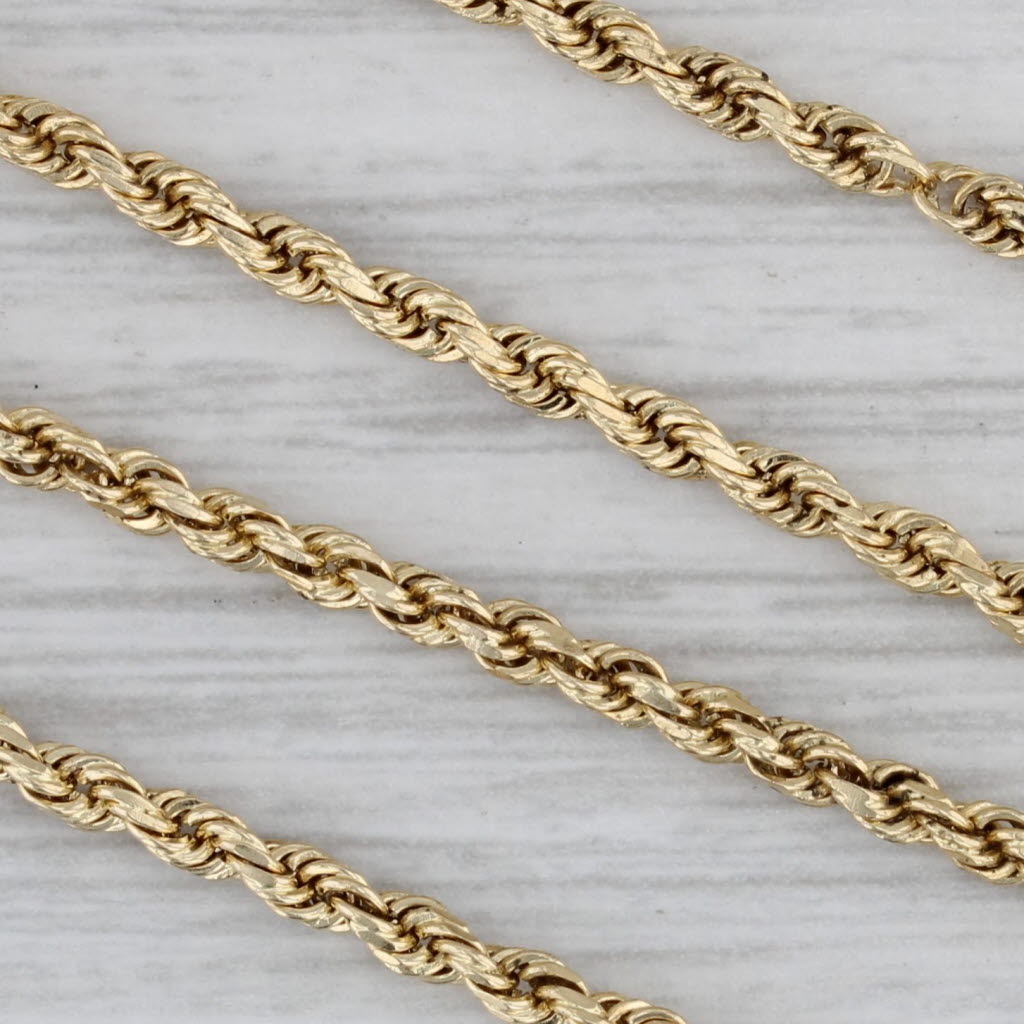 Gray 26.25" 2.1mm Rope Chain Necklace 14k Yellow Gold Lobster Clasp