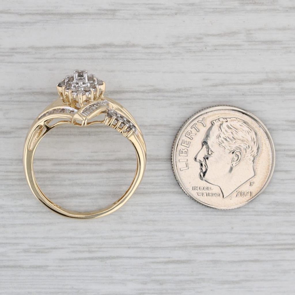 Gray 0.50ctw Diamond Ring 10k Yellow Gold Size 7.25 Engagement