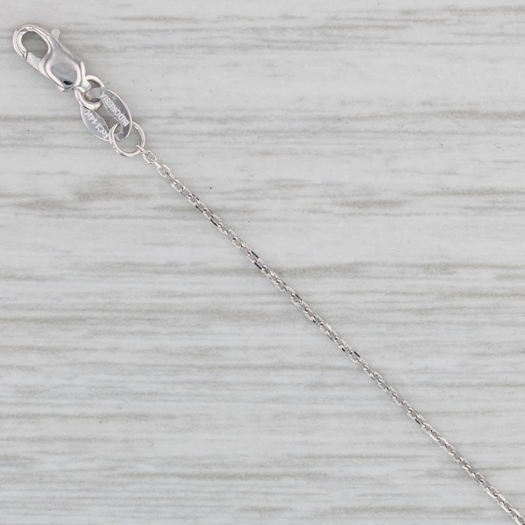 Gray New Adjustable Diamond Cut Cable Chain Necklace 14k White Gold 16-18" 0.8mm