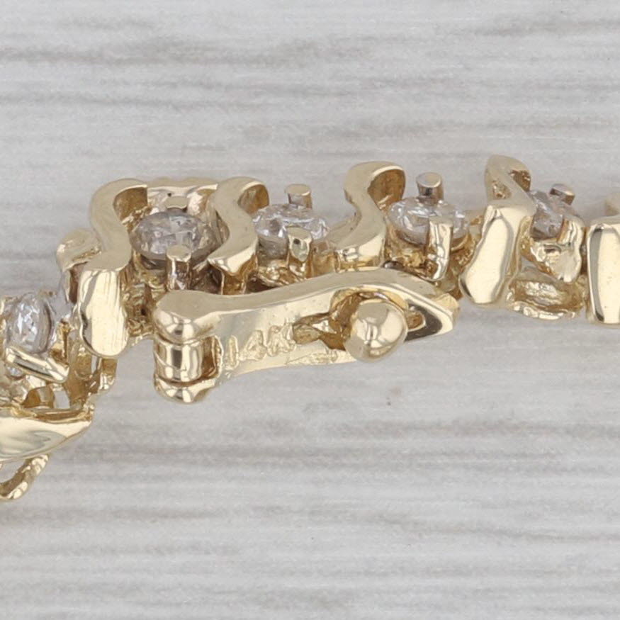 Gray 6.75" Diamond Tennis Bracelet 14k Yellow Gold 5.1mm Snap Clasp