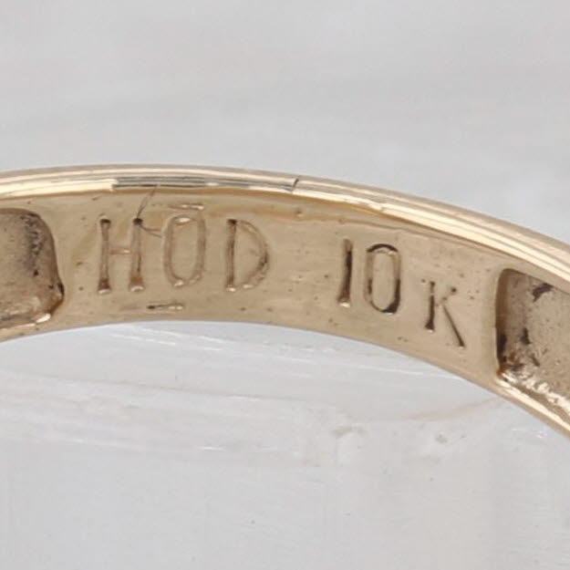 Brushed Crosshatch Pattern Ring 10k Yellow Gold Size 7 Band