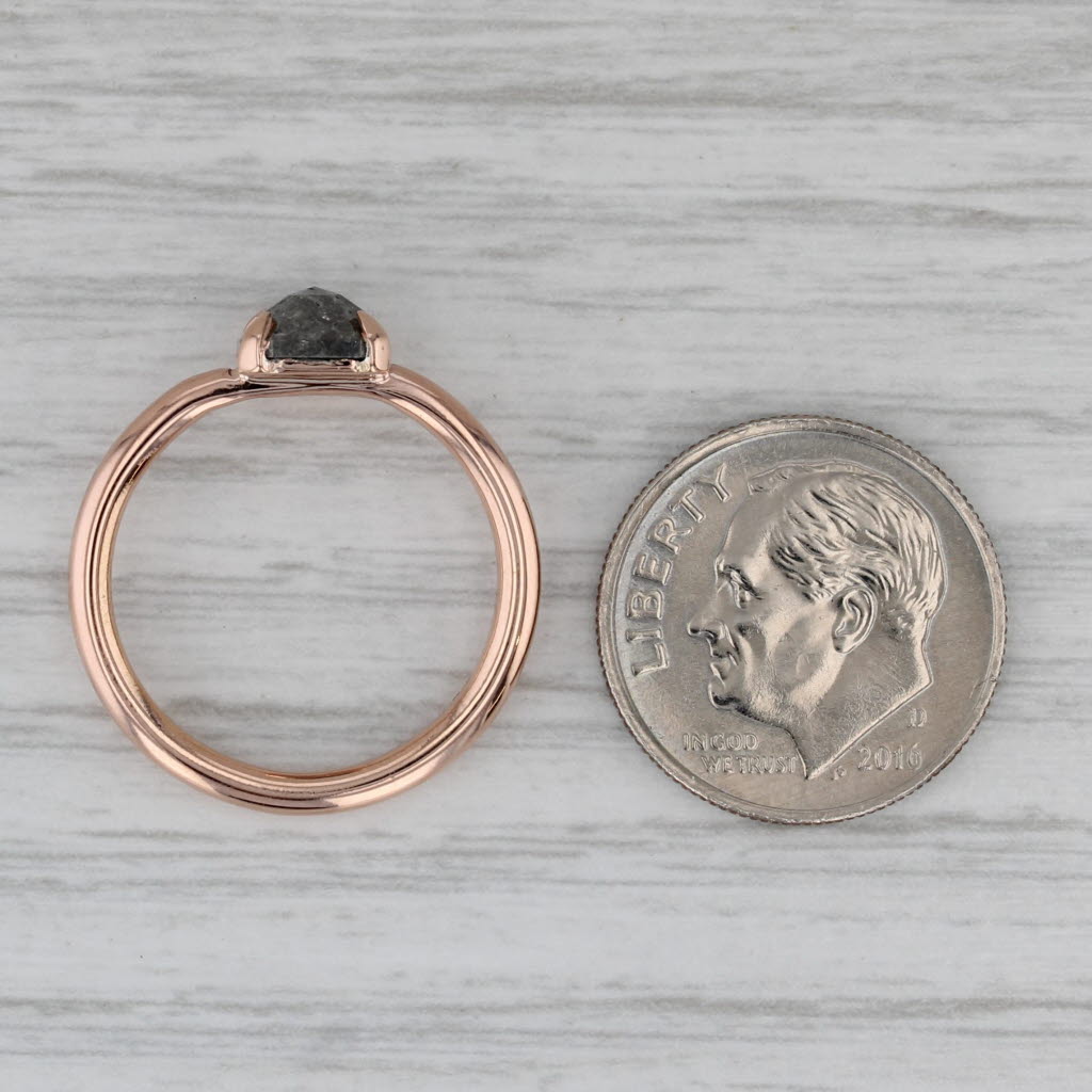 Gray New Custom 1.44ct Galaxy Diamond Solitaire Ring 14k Rose Gold Size 6 Octagon Cut