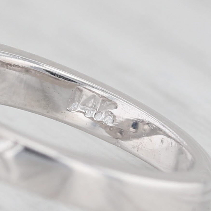 Light Gray 0.32ctw Diamond Contoured Wedding Band 14k White Gold Size 4.5 Stackable Ring