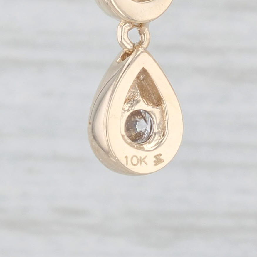 Light Gray 0.36ctw Diamond Teardrop Journey Earrings 10k Yellow Gold Pierced Dangles