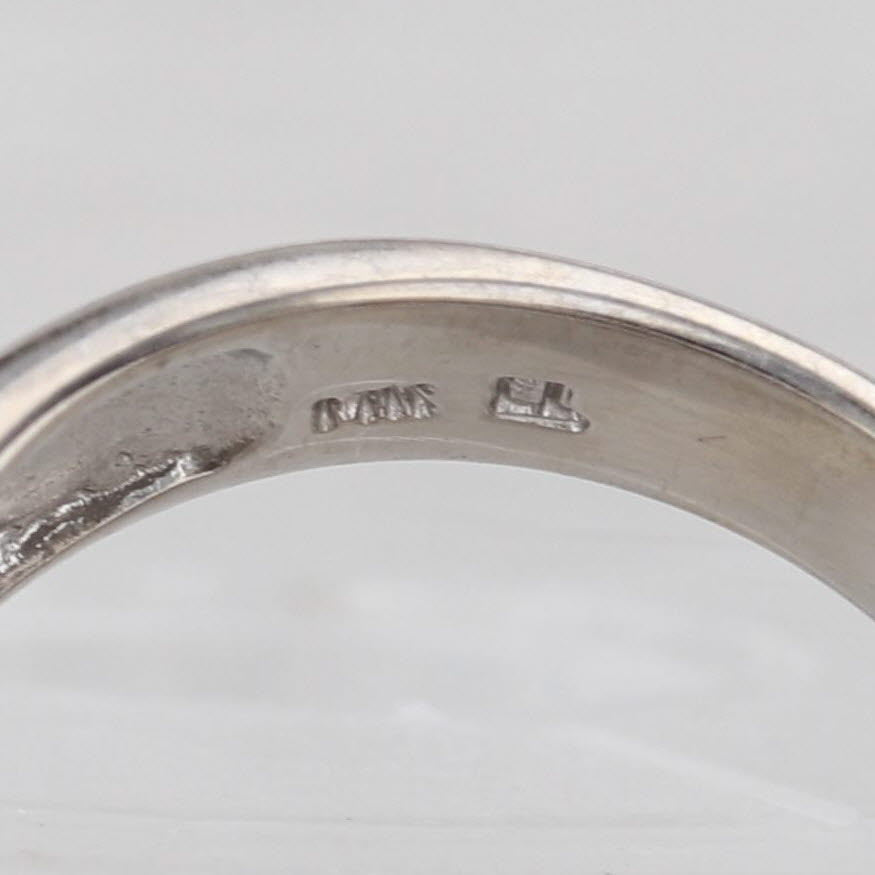 Light Gray 0.47ctw White Orange Brown Diamond Overlay Ring 14k White Gold Size 6.25