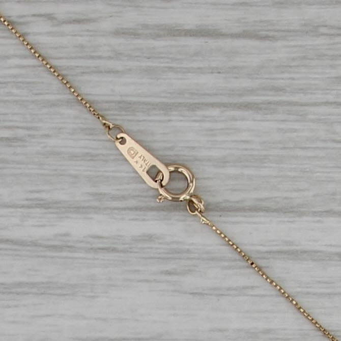 Heart & Key Pendant Necklace 14k Yellow Gold 17" Box Chain