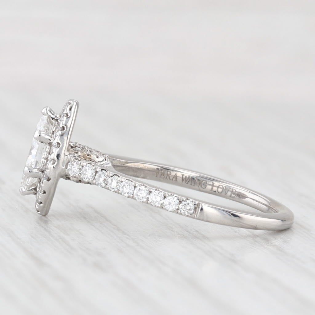 Light Gray Vera Wang Love 1.29ctw Marquise Diamond Halo Engagement Ring 14k Gold Sapphire