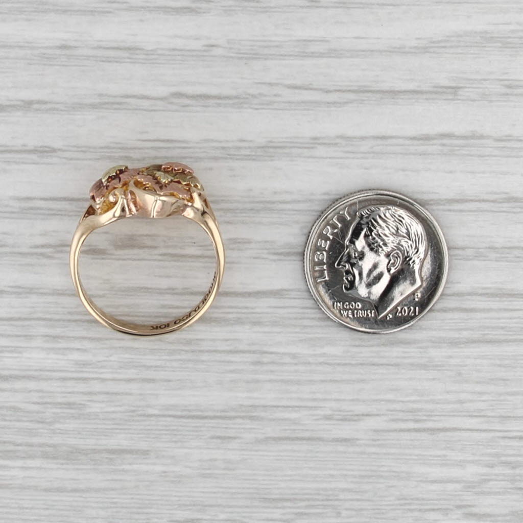 Black Hills Gold Jewelry Co Leaf Ring 10k Yellow Green Rose Gold Size 6.25