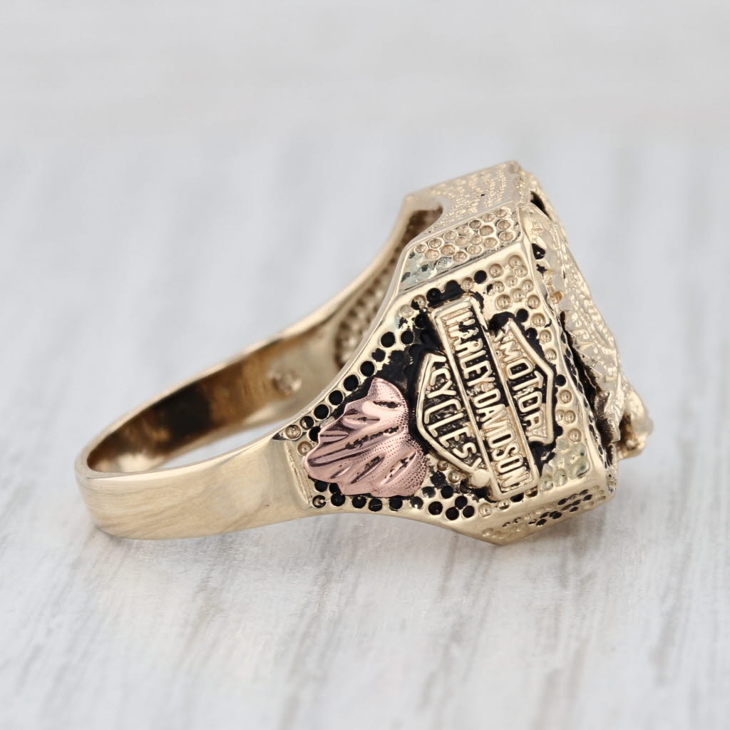 Harley Davidson Motorcycles Logo Eagle Ring 10k Gold Statement Size 12 Stamper