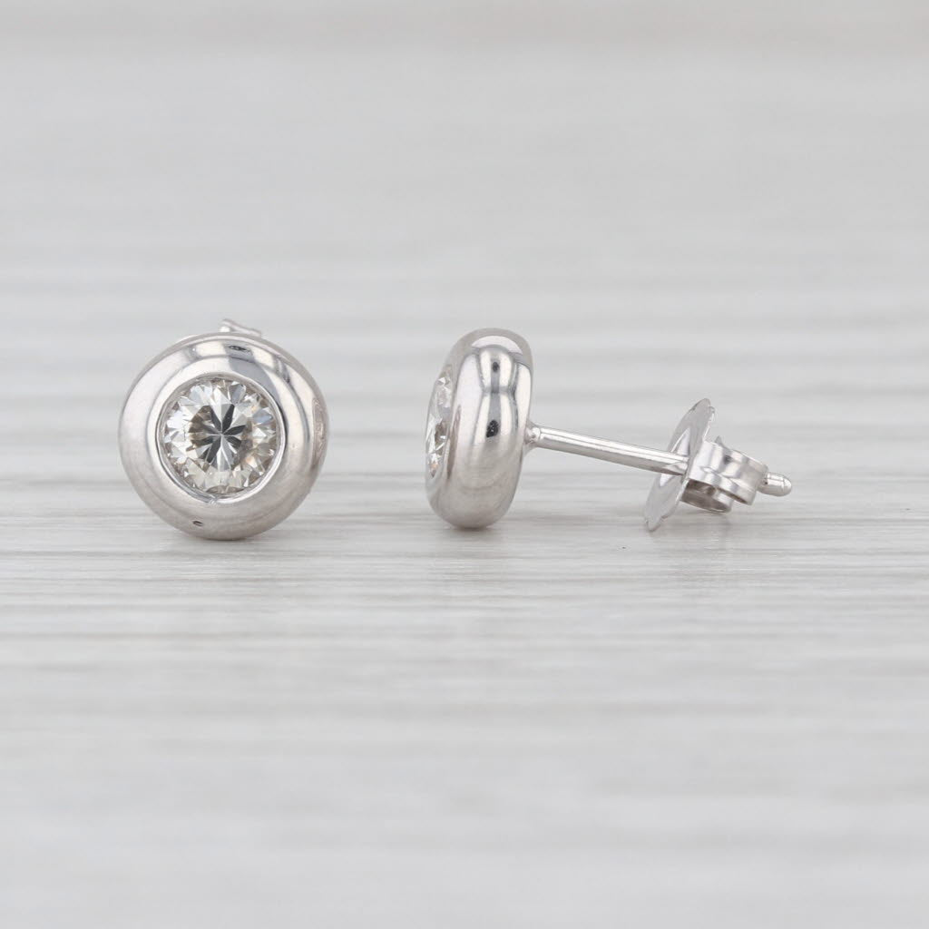 0.26ctw Round Diamond Solitaire Stud Earrings 14k White Gold Studs