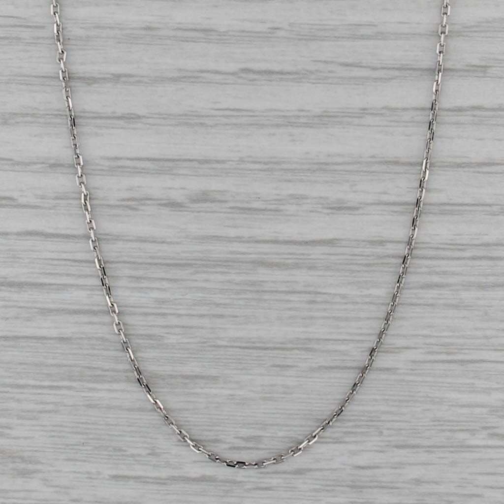 Cable Chain Necklace 14k White Gold 16" 1.3mm