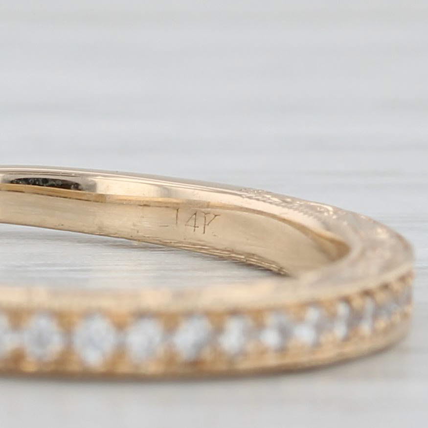 Light Gray Neil Lane 0.55ctw Diamond Wedding Band 14k Gold Ring Ornate Pattern w/ Box