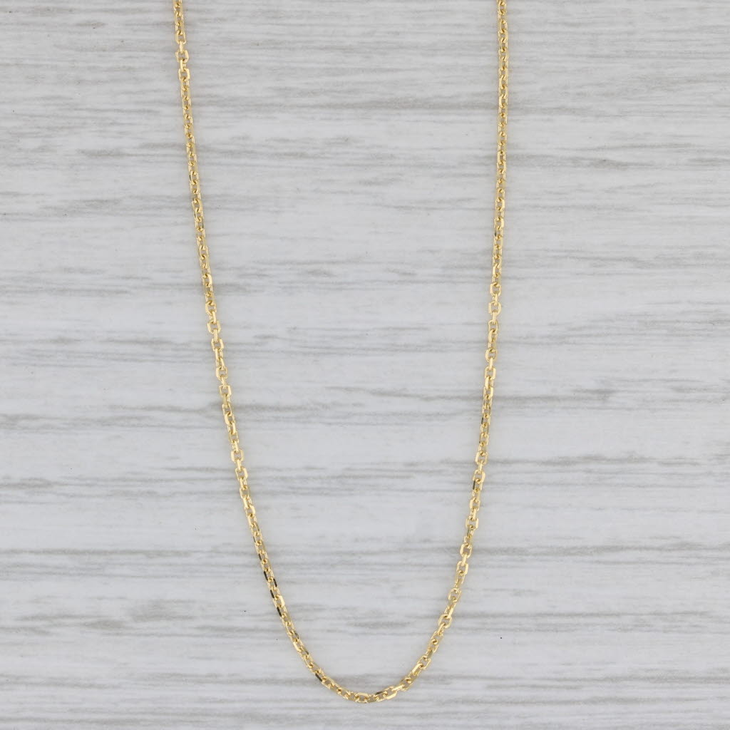 Gray New Cable Chain Necklace 10k Yellow Gold 16" 1.1mm