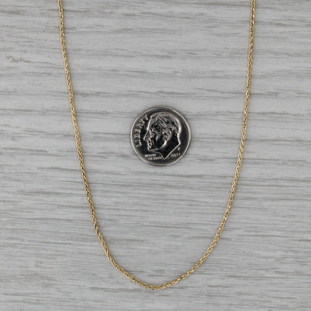18" 1.5mm Wheat Chain Necklace 14k Yellow Gold