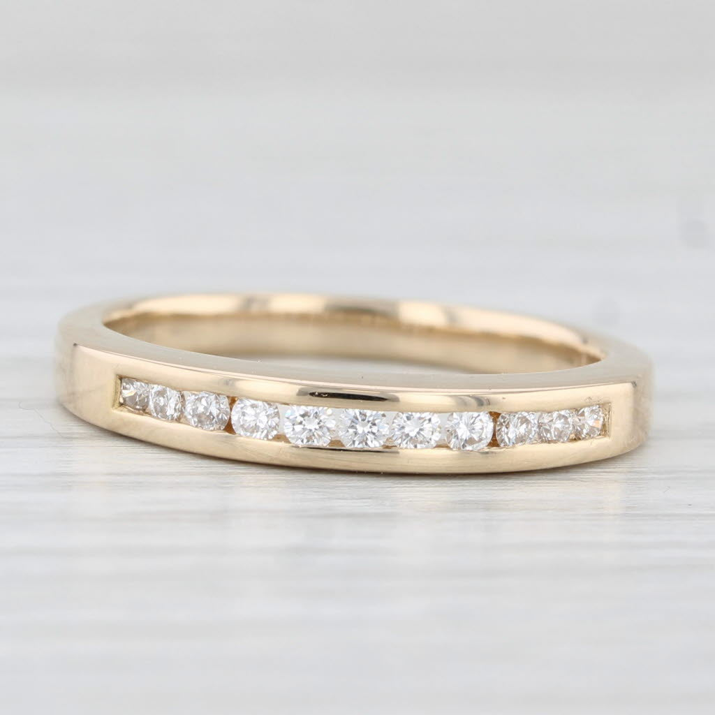 Light Gray 0.23ctw Diamond Wedding Band 14k Yellow Gold Size 7 Stackable Anniversary Ring