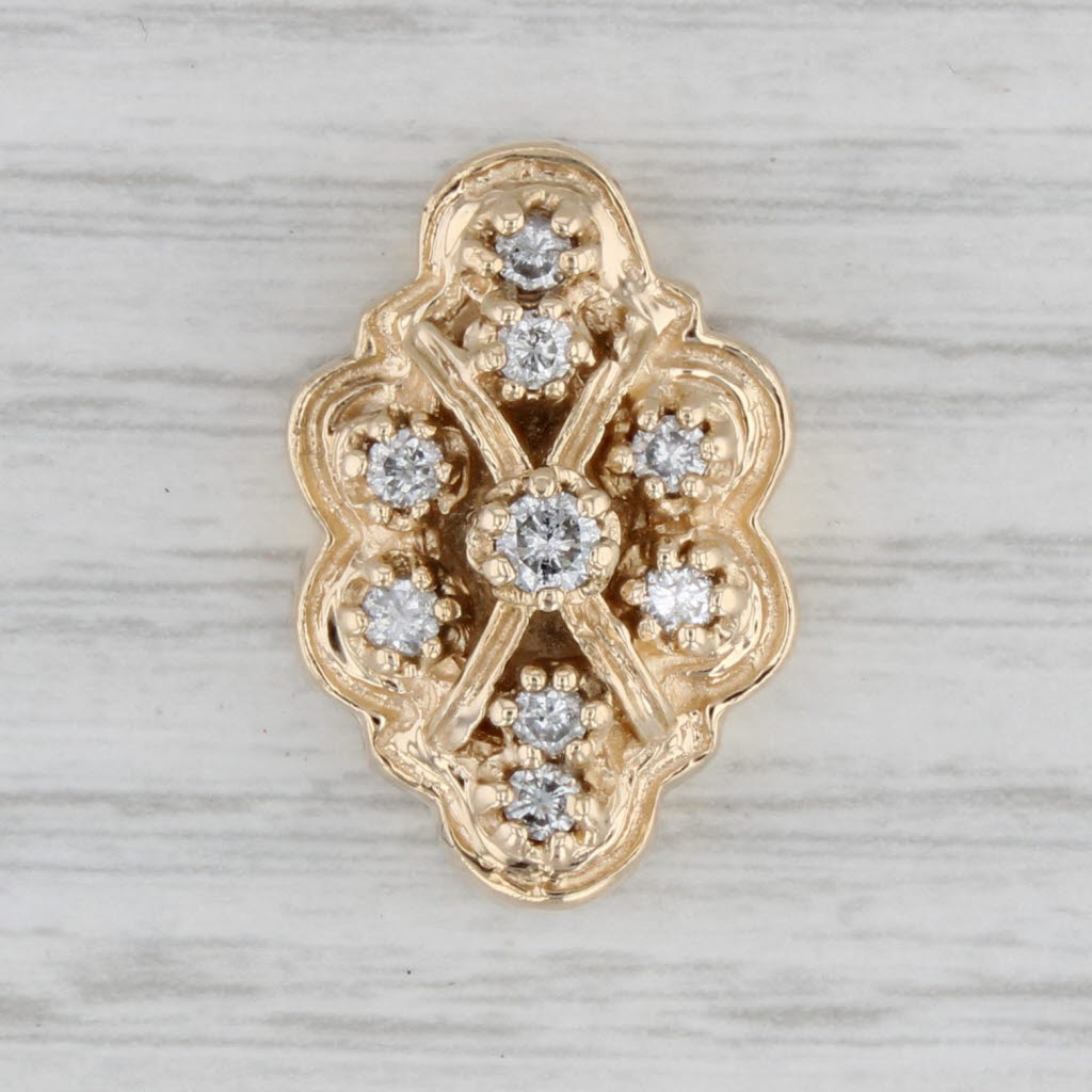 Gray Richard Klein 0.40ctw Diamond Slide Bracelet Charm 14k Yellow Gold Vintage
