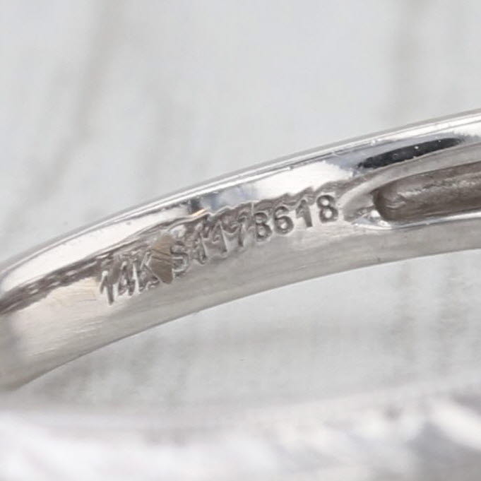 Gabriel & Co Pear Diamond Halo Engagement Ring 14k White Gold Size 5