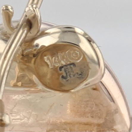 Beveled Hoop Earrings 14k Rose Gold Snap Top Round Hoops