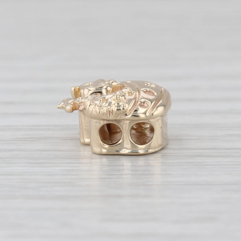Vintage Richard Klein Noah's Ark Slide Bracelet Charm 10k Yellow Gold
