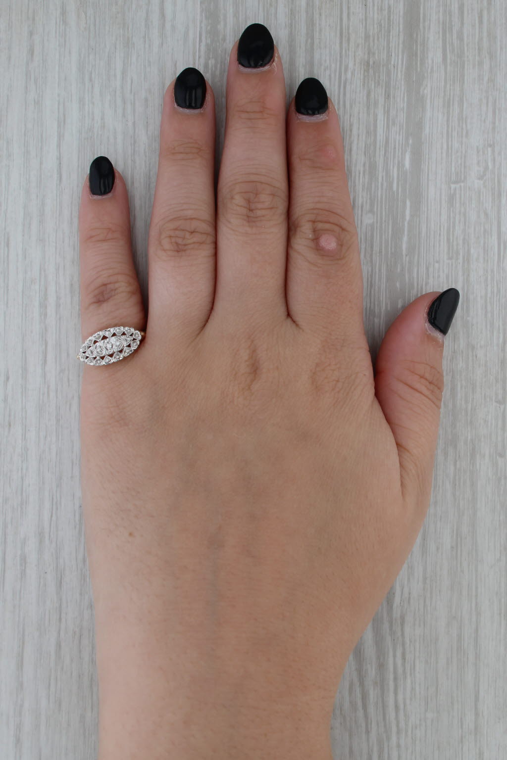 Vintage Diamond Princess Ring 10k White Yellow Gold Size 5.25