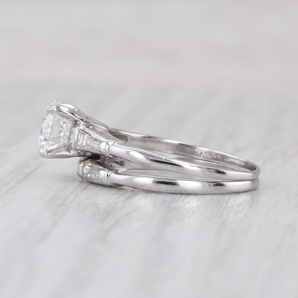 1.70ctw Lab Grown Diamond Engagement Ring Wedding Band Bridal Set 14k Gold IGI