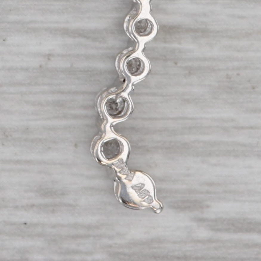 Gray 0.20ctw Diamond Journey Pendant Necklace 14k White Gold 20.5" Rope Chain