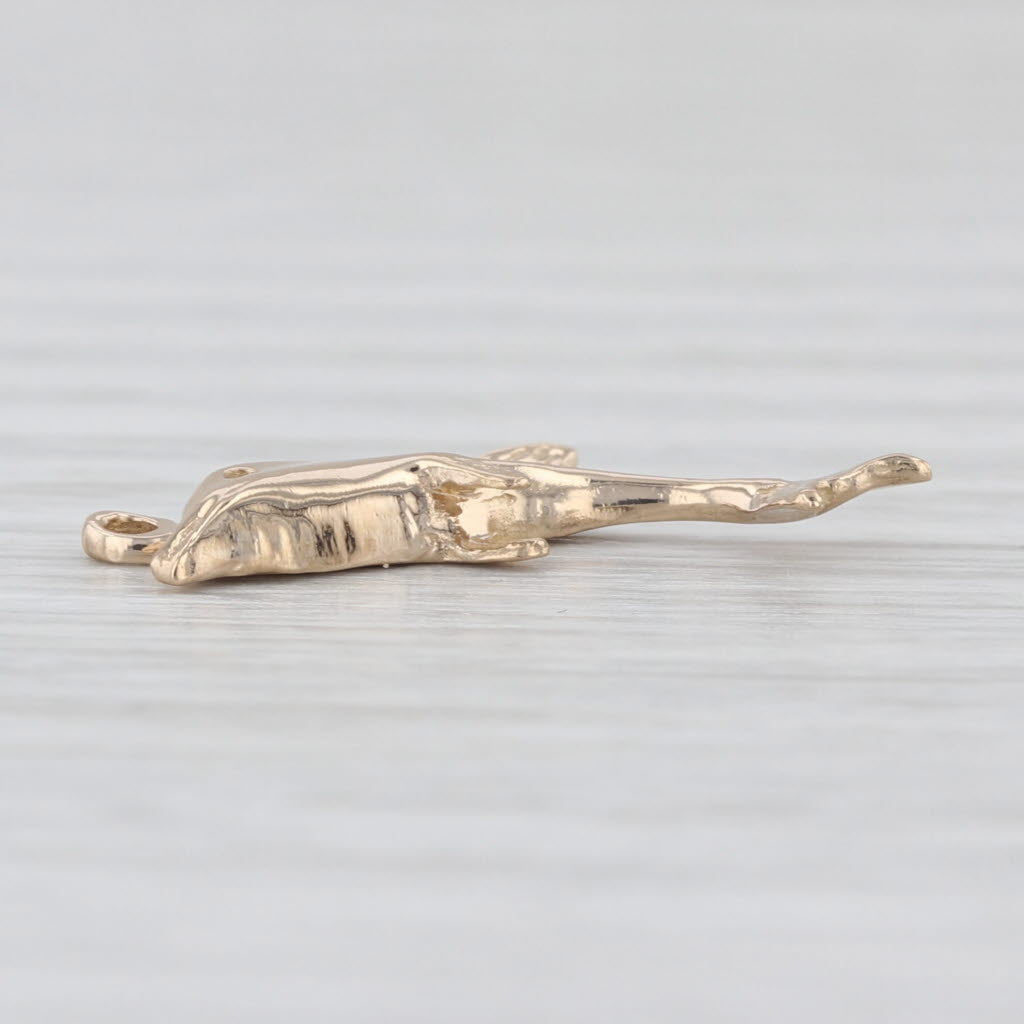 Dolphin Pendant 14k Yellow Gold Small Nautical Charm