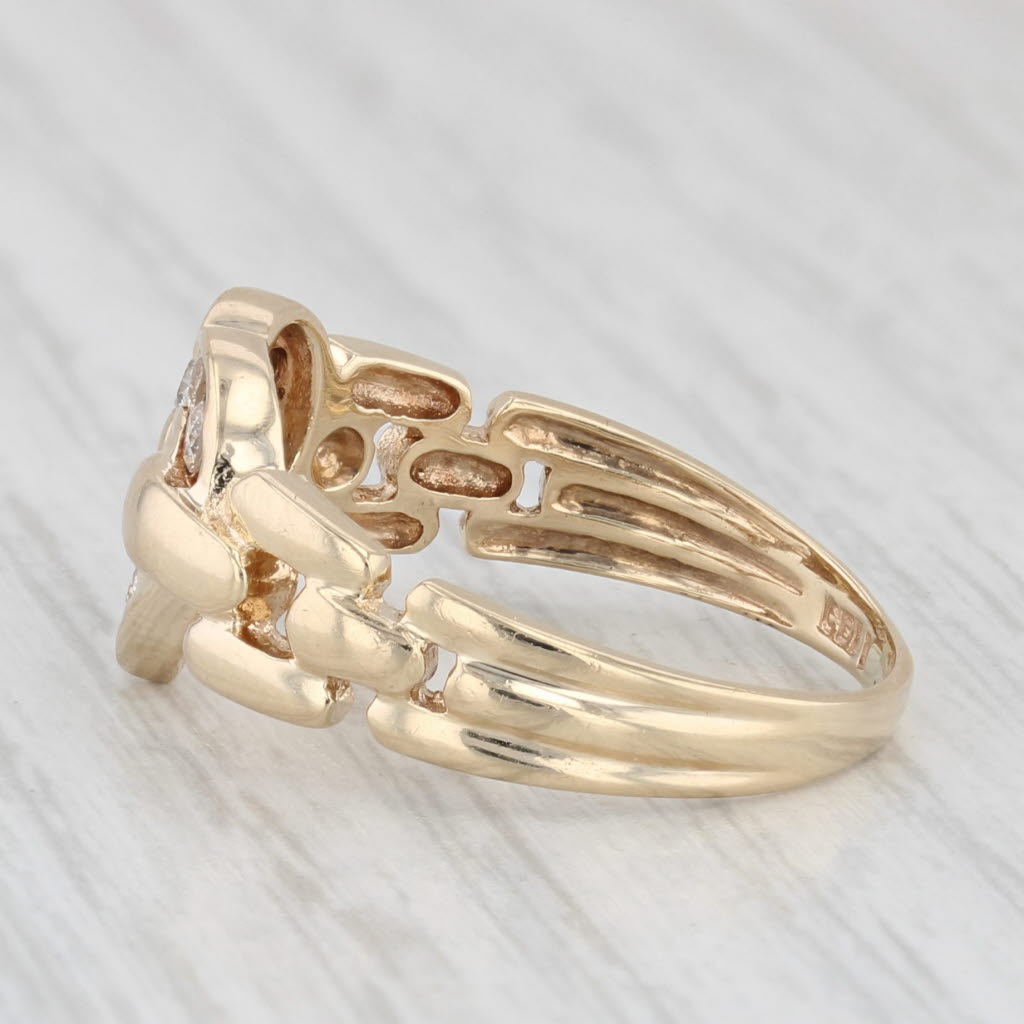 Light Gray 0.15ctw Diamond Heart Ring 14k Yellow Gold Size 7.25