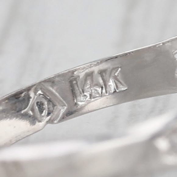 Art Deco 1.40ctw Blue Sapphire Solitaire 14k White Gold Filigree Size 4.5